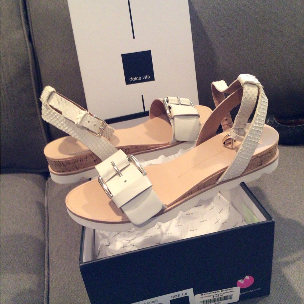 Dolce Vita Cream and Tan Sandals